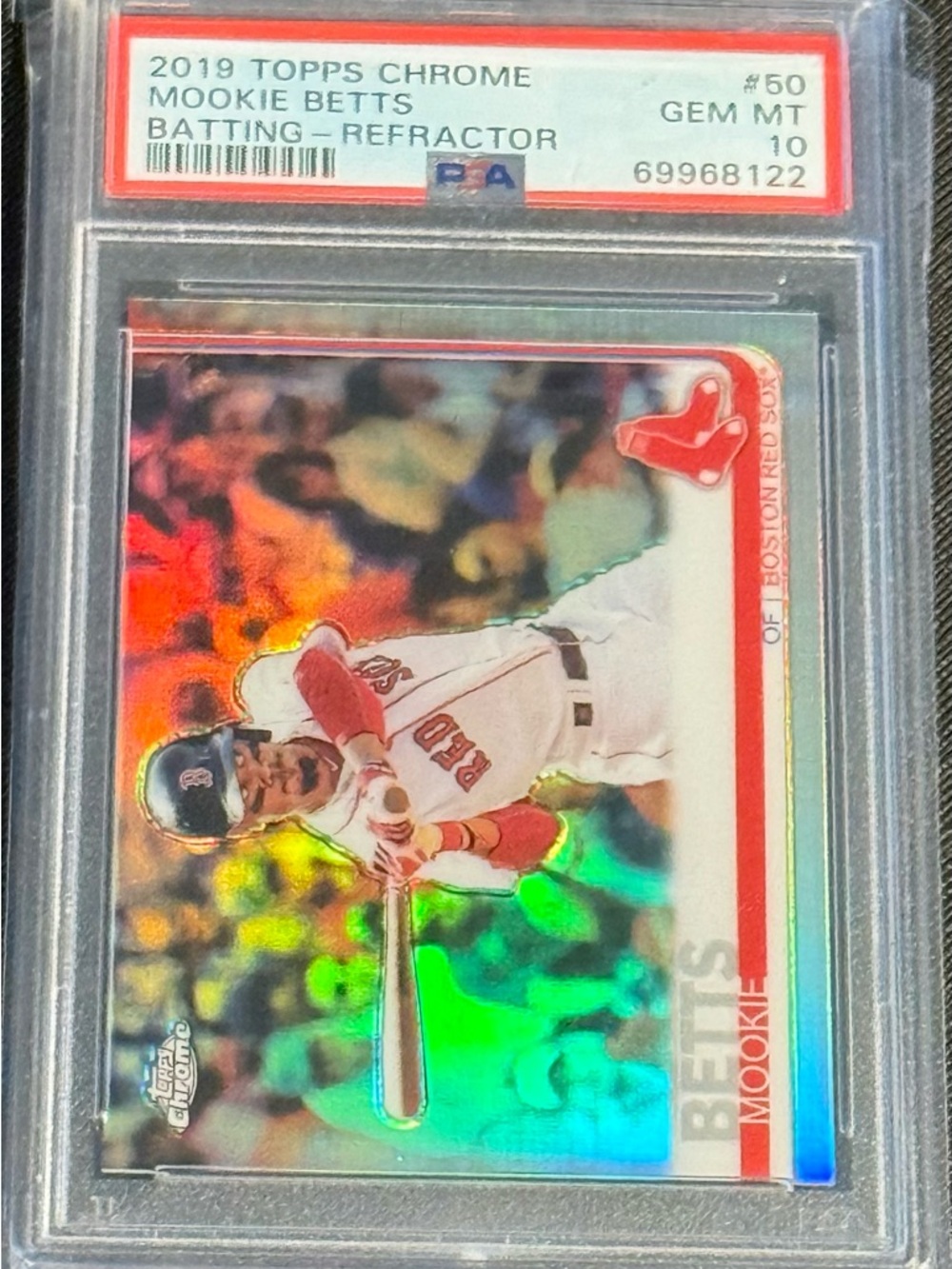 Mookie Betts Refractor mint 10 plus four more cards ungraded